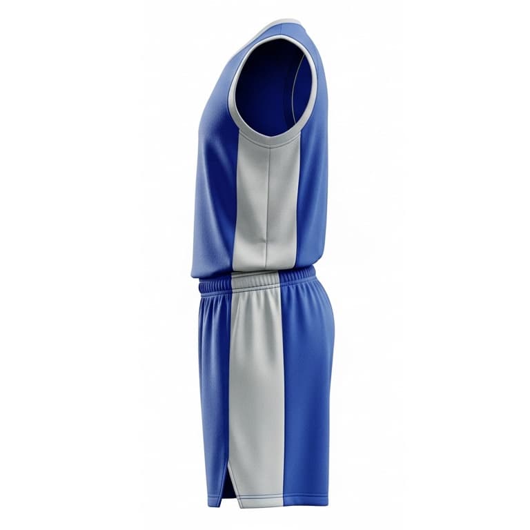 Men's Blue & White Basketball Jersey and Shorts Set - Breathable Performance Uniform view 2