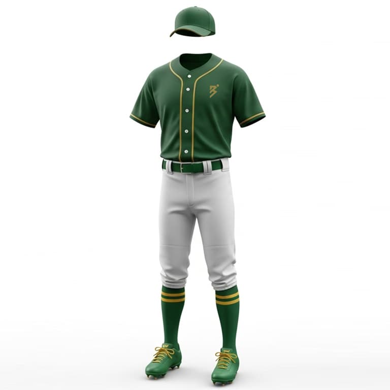 Custom Green & Gold Baseball Jersey Set