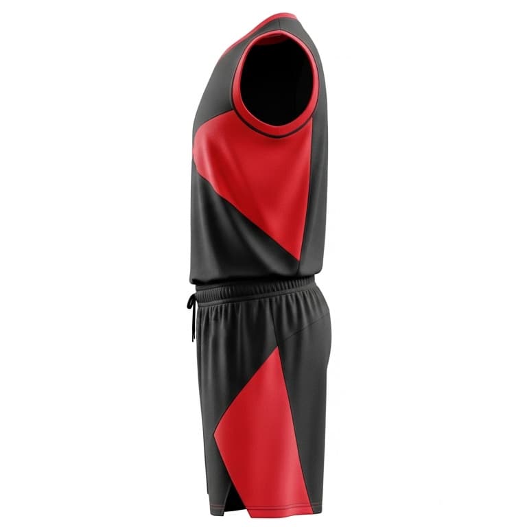 Men's Custom V-Neck Basketball Uniform - Jersey & Shorts Set view 2