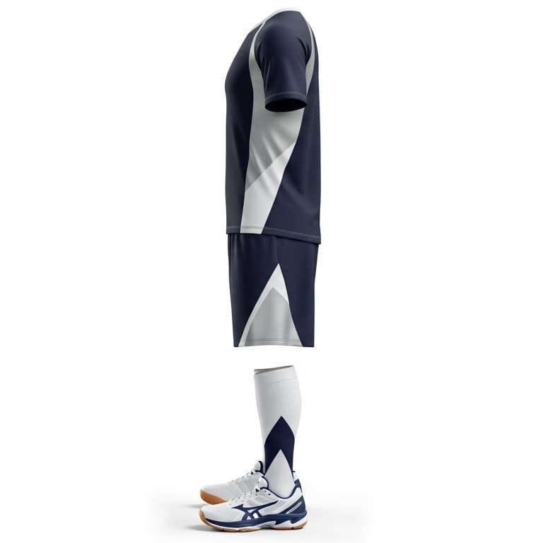 Men's Navy & White Performance Volleyball Jersey and Shorts Set | Athletic Team Kit view 2