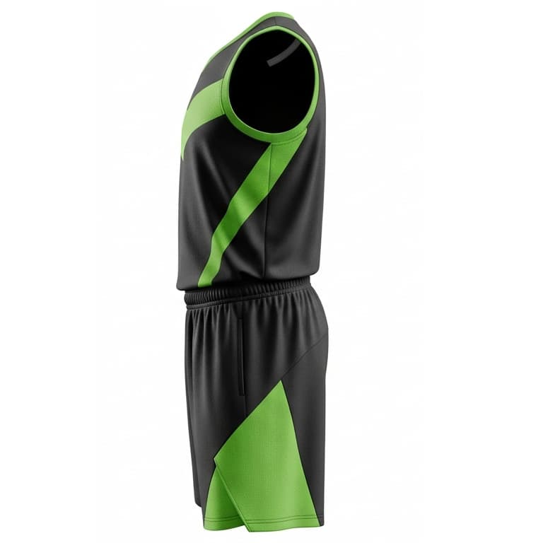PerformancePro Men's Basketball Uniform Set - Black and Lime Green view 2