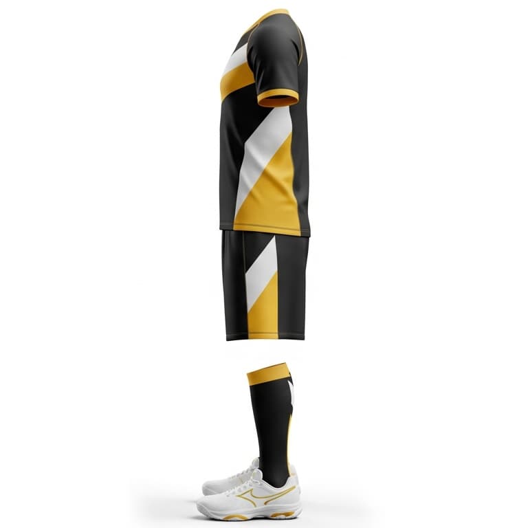 Men's Black & Gold Performance Volleyball Jersey and Shorts Set | Athletic Team Kit