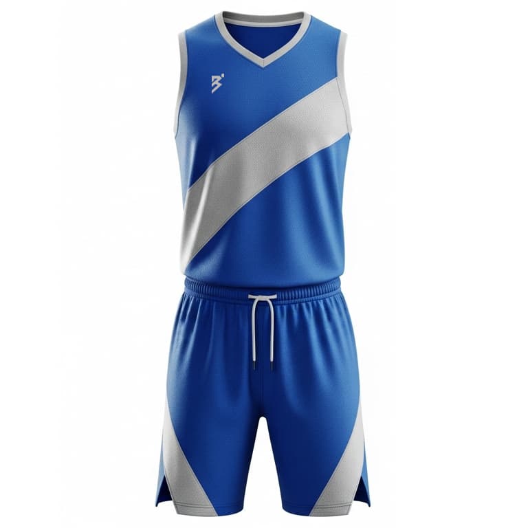 Men's Blue & White Sublimated Basketball Jersey & Shorts Set - Performance Team Uniform
