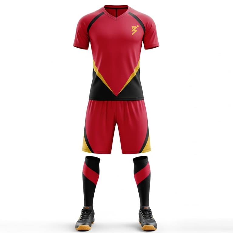 Men's Red & Black Volleyball Jersey Set - Premium Performance Uniform