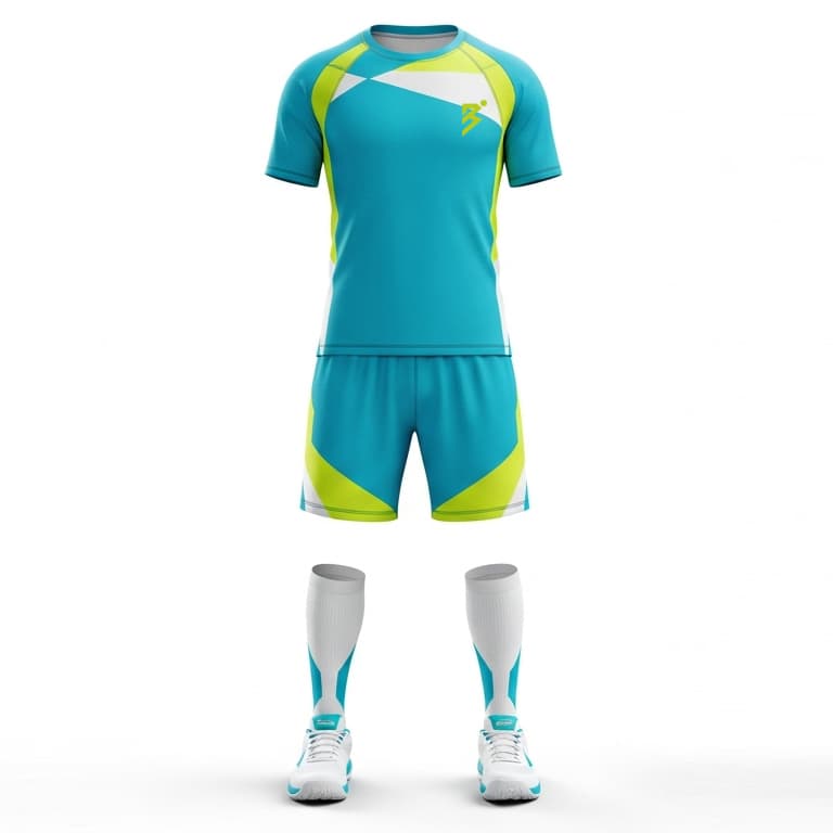 Men's Teal & Lime Green Volleyball Jersey Set - Lightweight & Breathable Uniform
