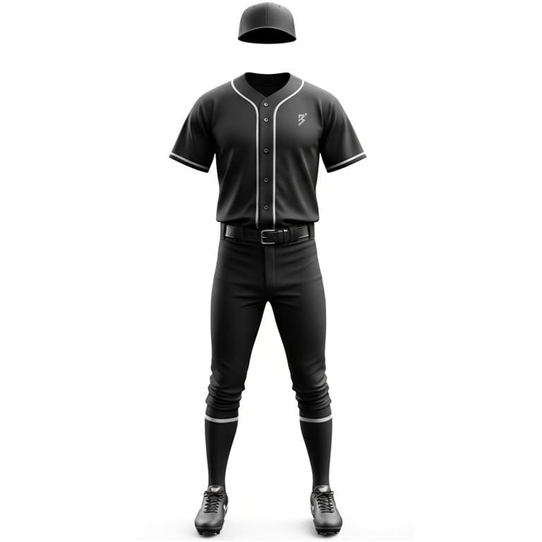Sleek Black & White Baseball Uniform Set