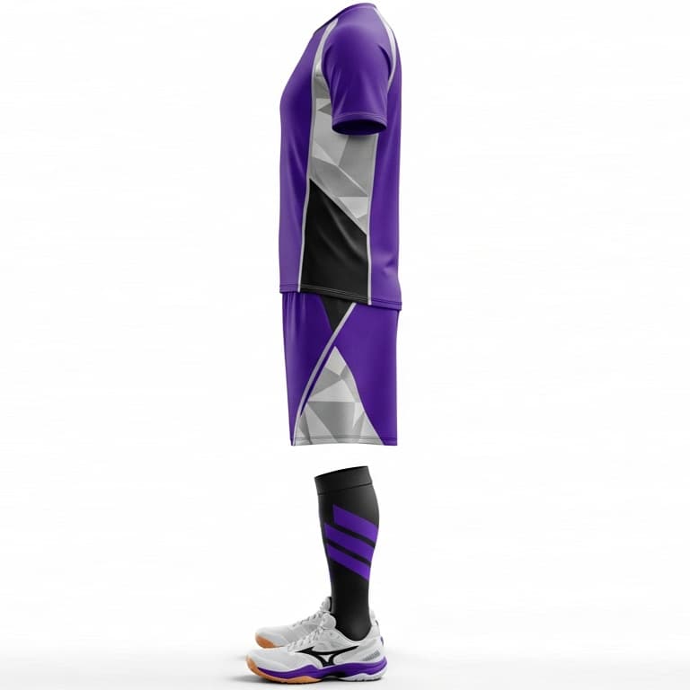 Men's Dynamic Purple Volleyball Uniform view 3