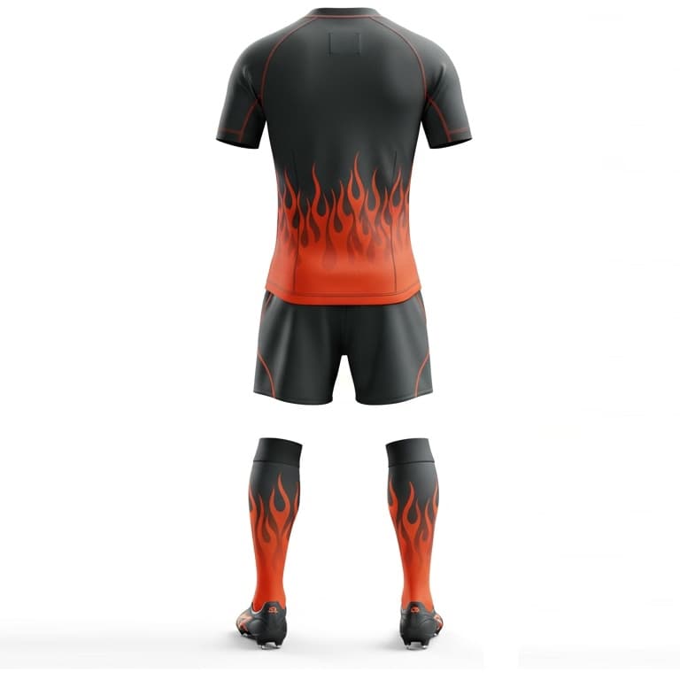 Scorching Flames Rugby Jersey Kit - Pro Performance Rugby Uniform view 2