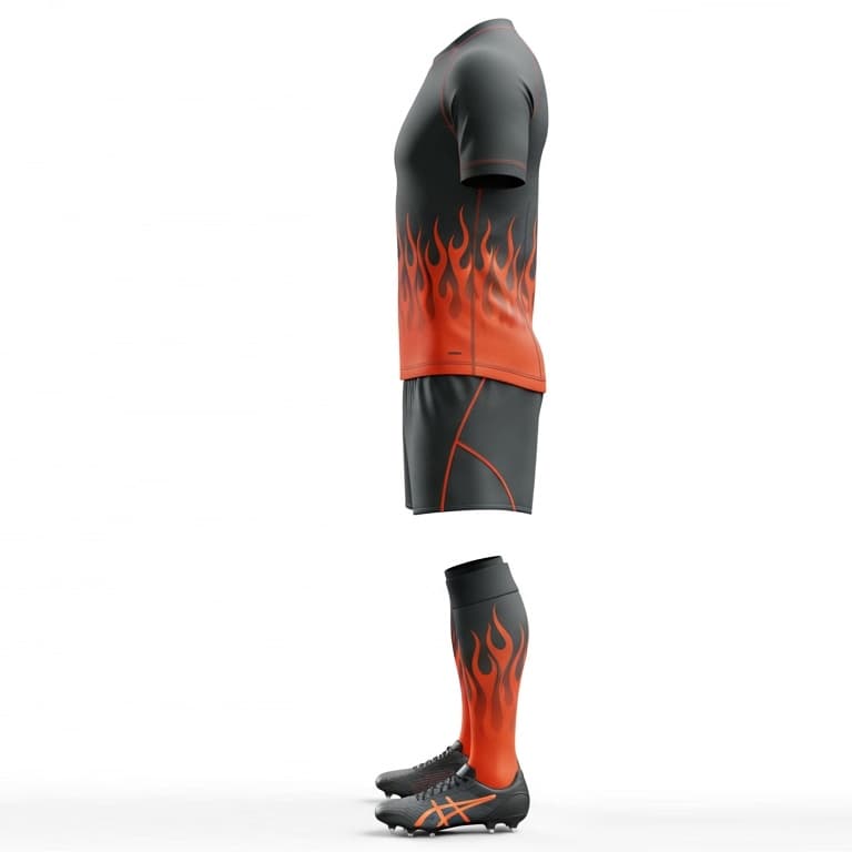 Scorching Flames Rugby Jersey Kit - Pro Performance Rugby Uniform view 3