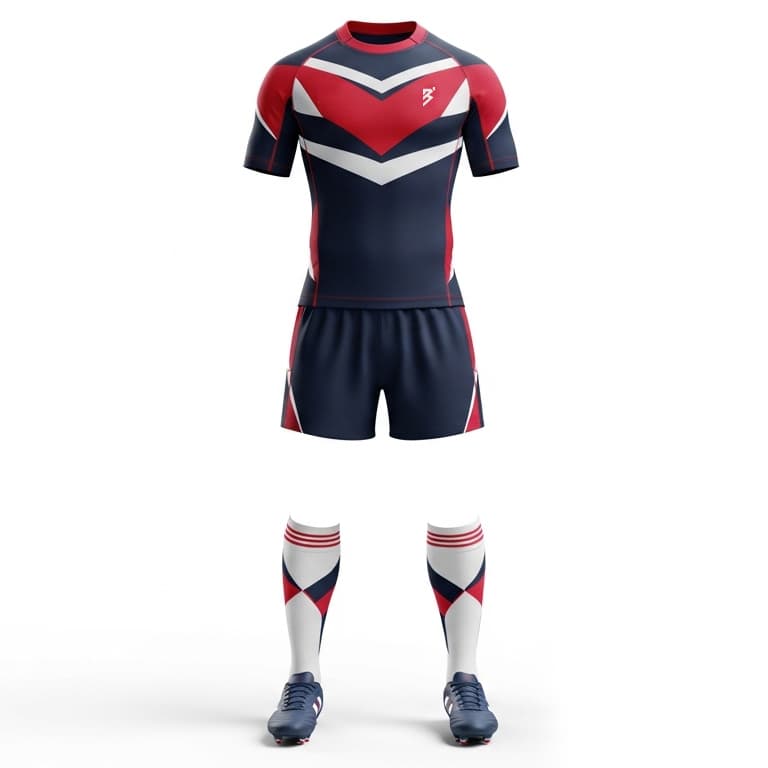 Men's Pro-Fit Rugby Uniforms - Breathable Performance Jersey and Shorts Set