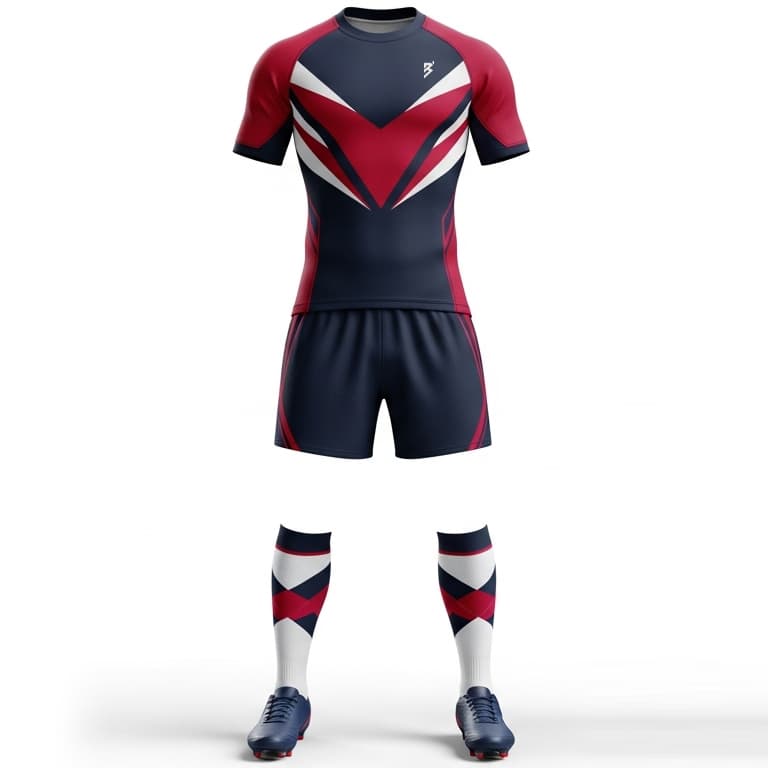 Men's Pro-Fit Rugby Jersey and Shorts Set - Breathable and Durable Team Uniform