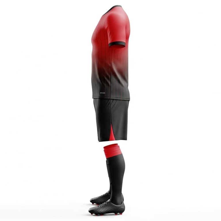 Men's Bold Red & Black Soccer Uniform view 2