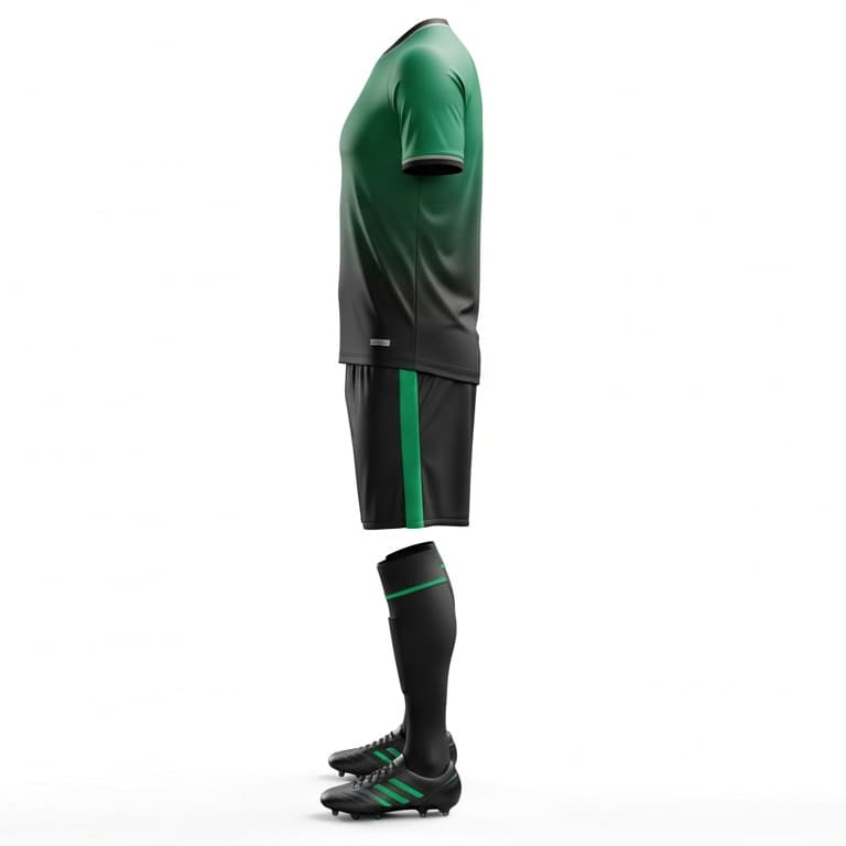 Men's Gradient Green & Black Soccer Uniform view 2