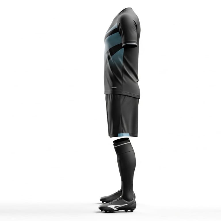 Men's Stealth Black & Grey Soccer Uniform view 2
