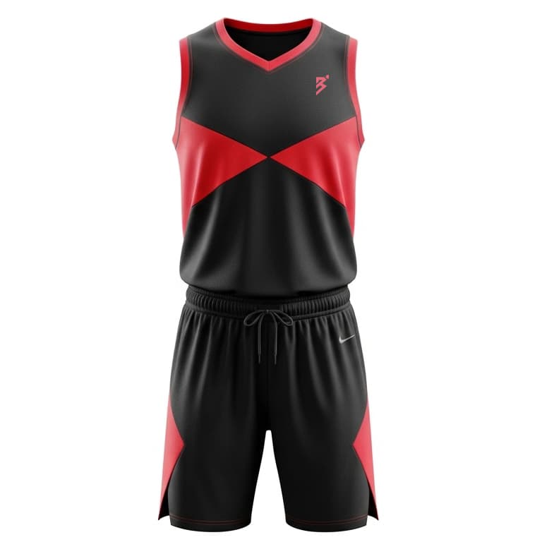 Men's Custom V-Neck Basketball Uniform - Jersey & Shorts Set