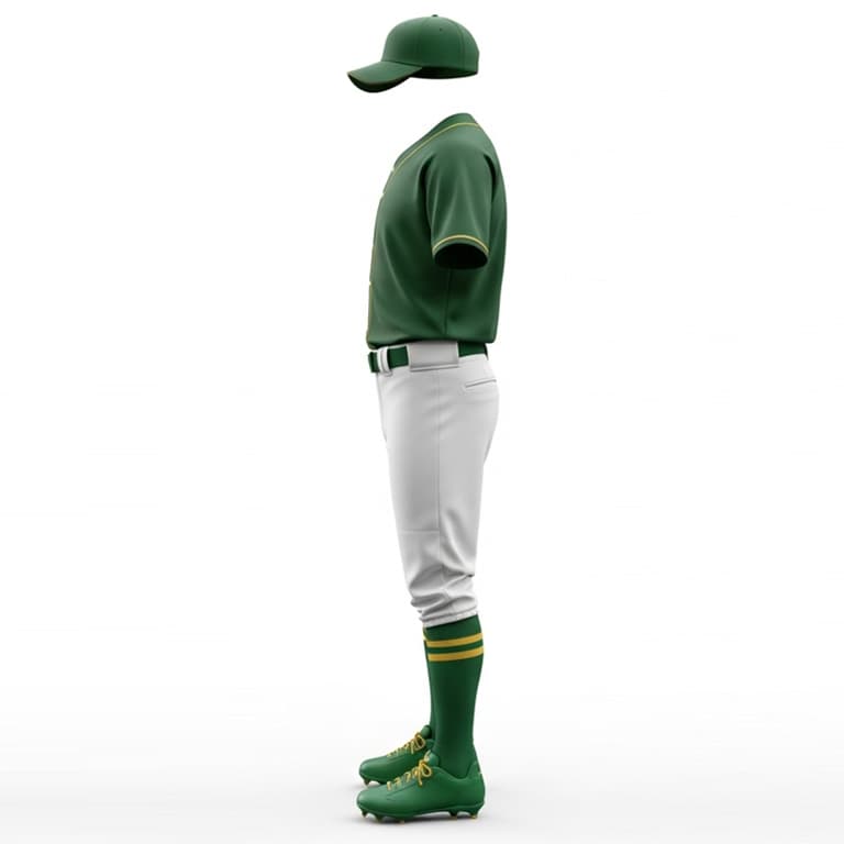 Custom Green & Gold Baseball Jersey Set view 2