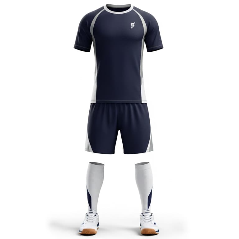 Men's Navy & White Performance Volleyball Jersey and Shorts Set | Athletic Team Kit