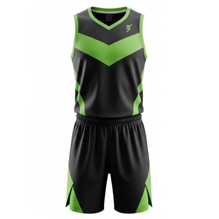 PerformancePro Men's Basketball Uniform Set - Black and Lime Green