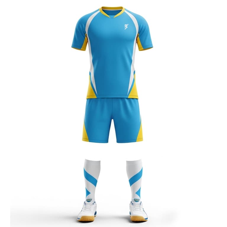 Men's Blue & Yellow Athletic Volleyball Jersey and Shorts Set | Performance Sports Kit