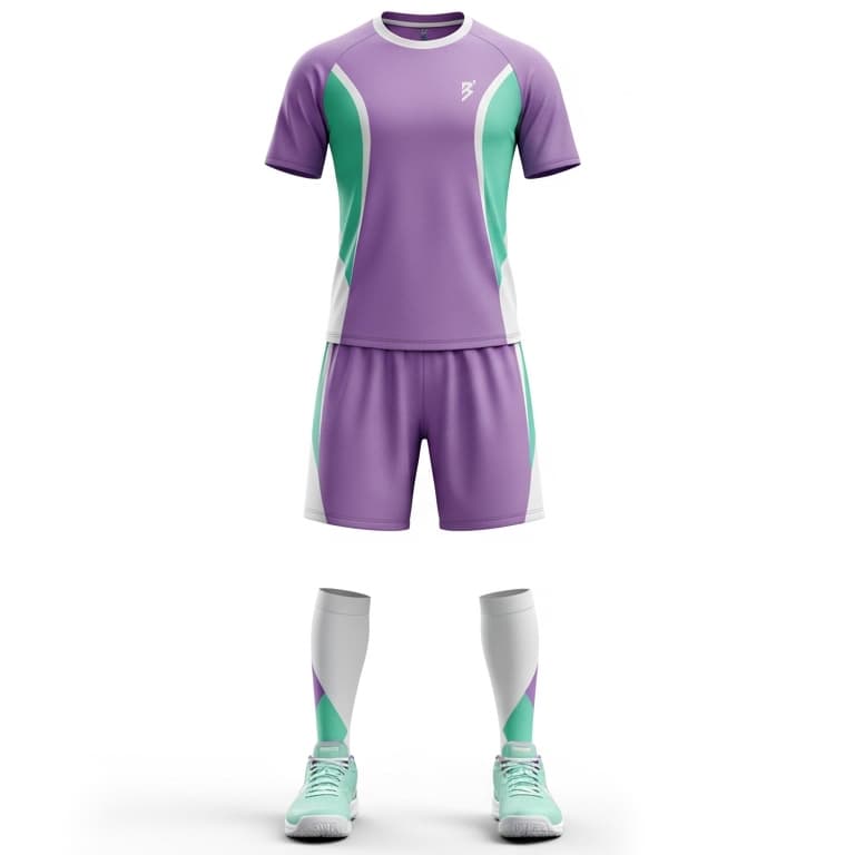 Men's Lavender & Mint Performance Volleyball Jersey and Shorts Set | Athletic Team Kit