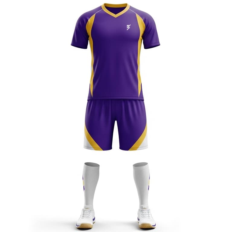 Men's Purple & Gold Performance Volleyball Jersey and Shorts Set | Athletic Team Kit