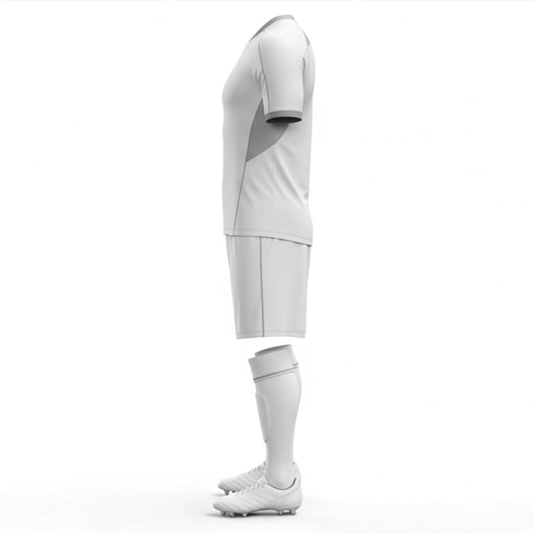 Men's Elite White & Grey Soccer Uniform Kit view 2