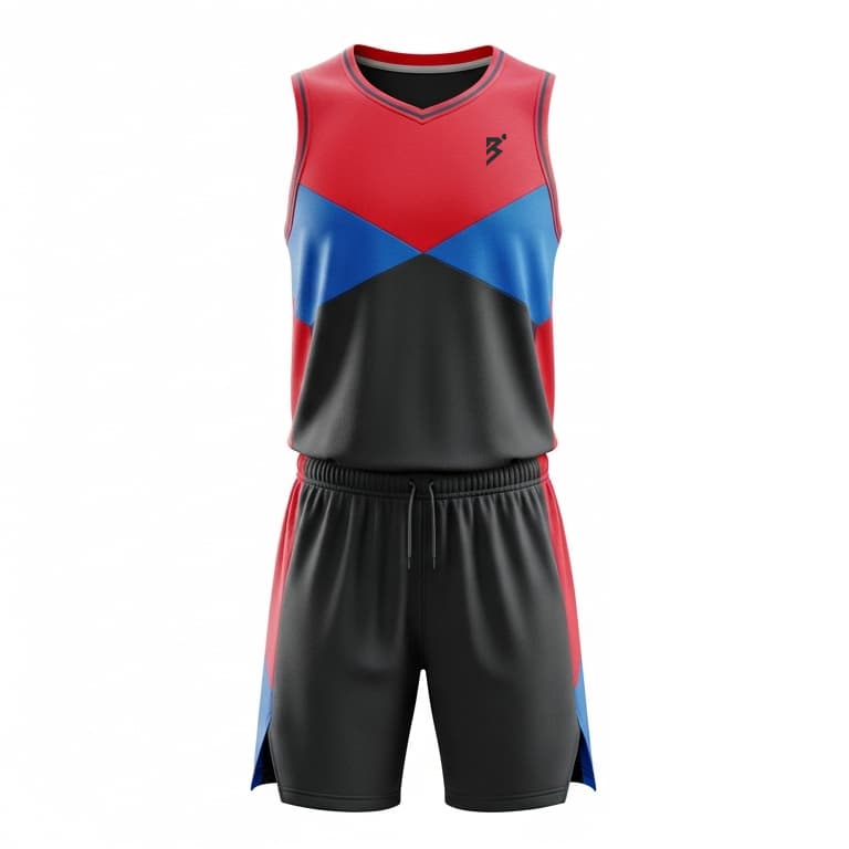 Men's Ignite Elite Basketball Uniform Set - Red, Blue & Black Performance Gear