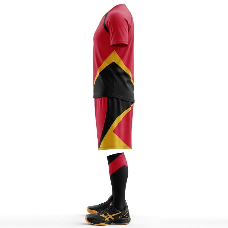 Men's Red & Black Volleyball Jersey Set - Premium Performance Uniform view 2