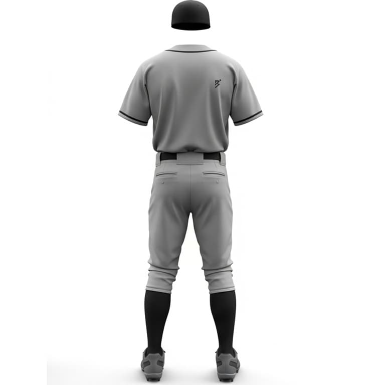 Customizable Gray Baseball Uniform Set view 3