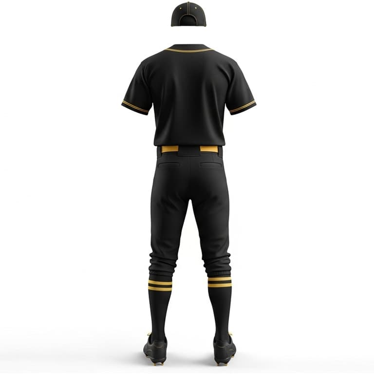 Elite Black & Gold Baseball Uniform Set view 2