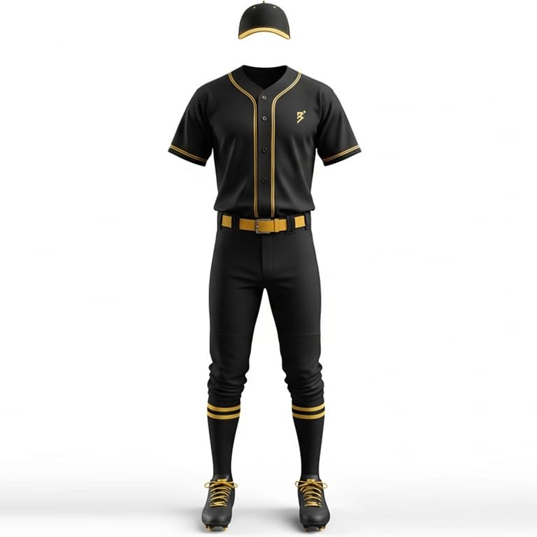 Elite Black & Gold Baseball Uniform Set