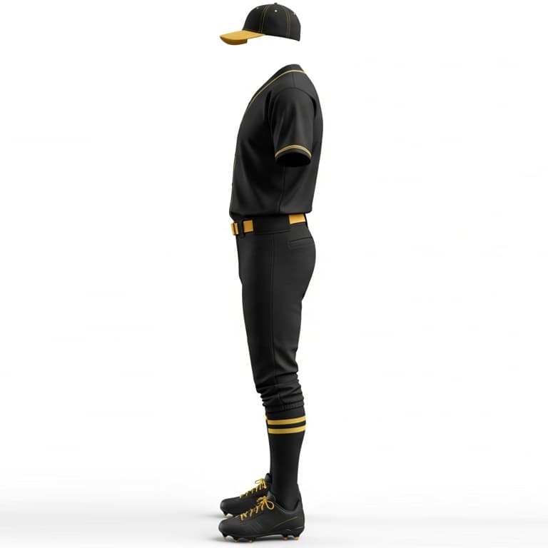 Elite Black & Gold Baseball Uniform Set view 3