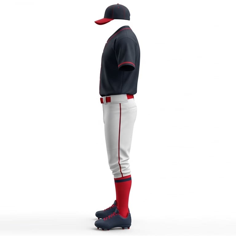 Bold Navy & Red Baseball Uniform Set view 2