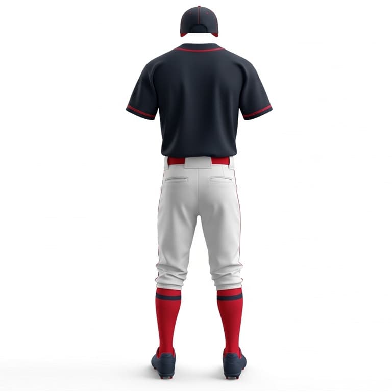 Bold Navy & Red Baseball Uniform Set view 3