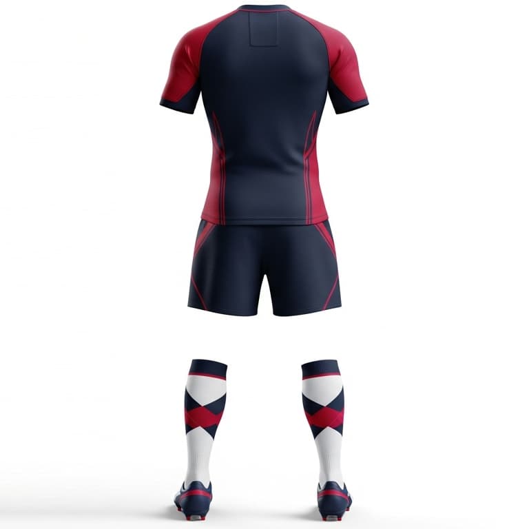 Men's Pro-Fit Rugby Jersey and Shorts Set - Breathable and Durable Team Uniform view 3