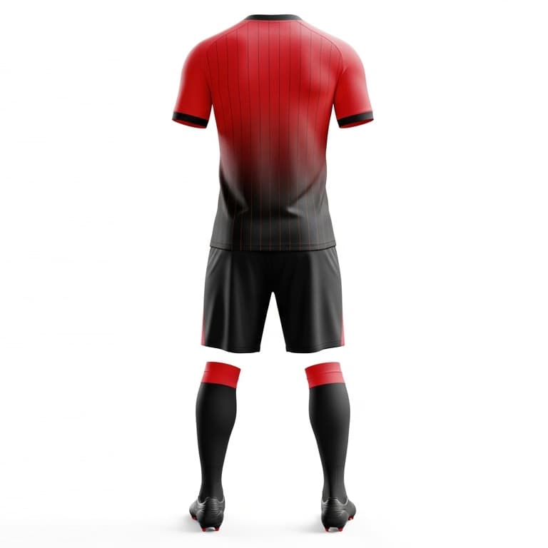 Men's Bold Red & Black Soccer Uniform view 3