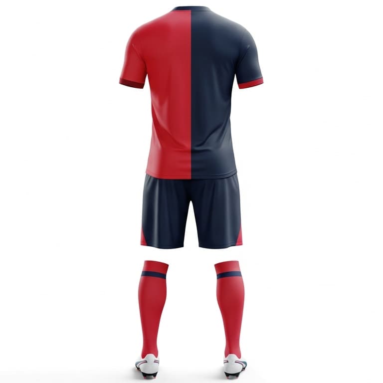 Men's Classic Split Soccer Uniform - Navy, Red & White Performance Kit view 3