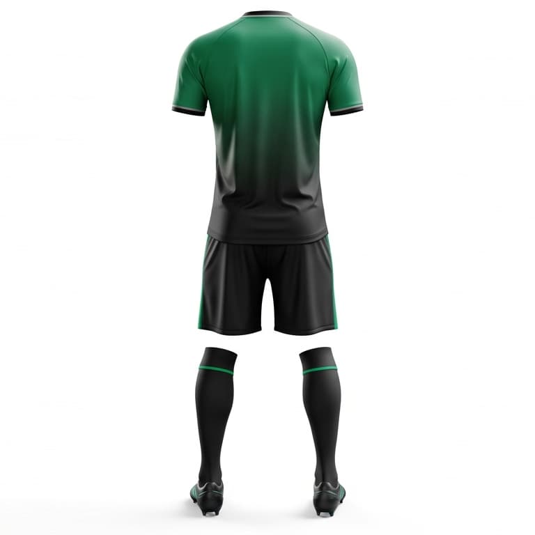 Men's Gradient Green & Black Soccer Uniform view 3