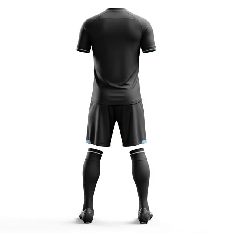 Men's Stealth Black & Grey Soccer Uniform view 3