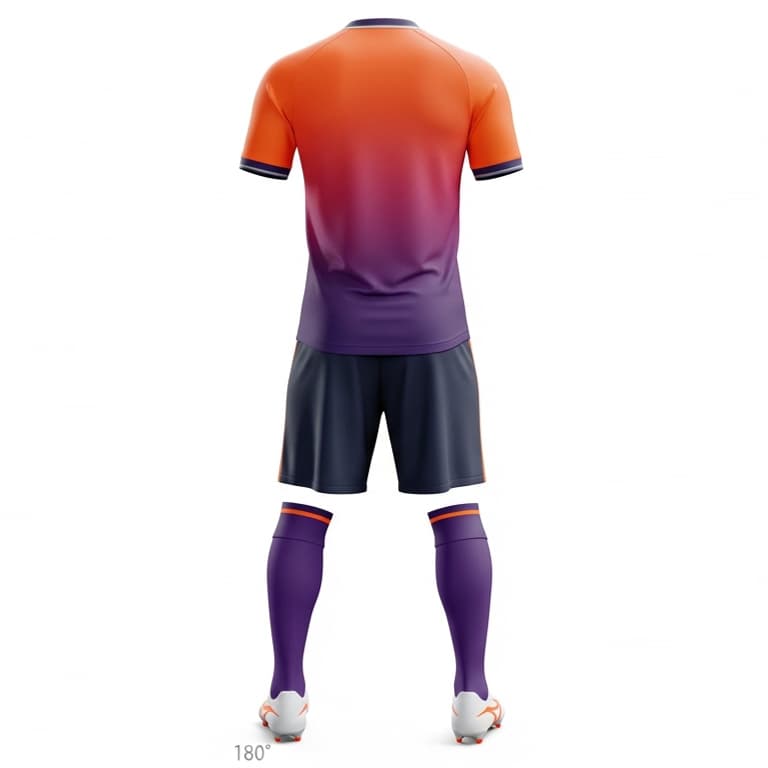 Men's Sunset Gradient Soccer Uniform - Orange & Purple Performance Kit view 3