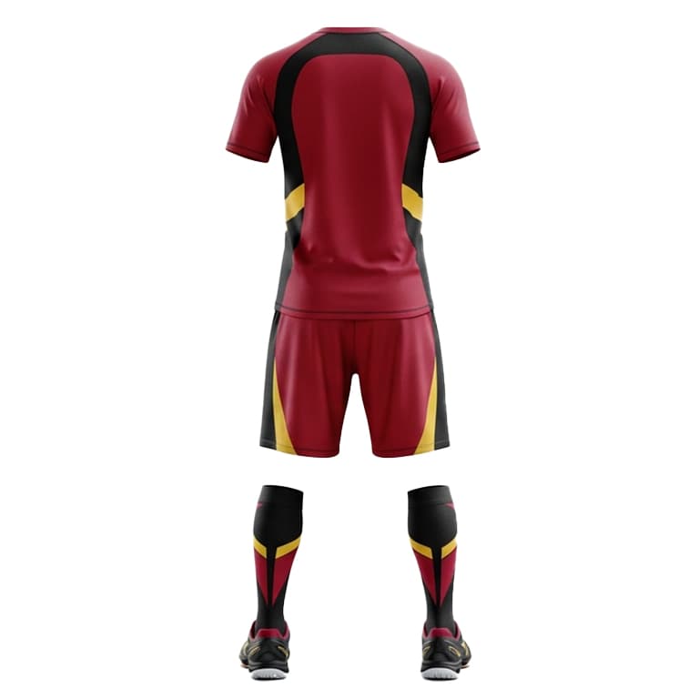 Men's Elite Pro Volleyball Uniform - Maroon, Black & Gold Performance Kit view 3