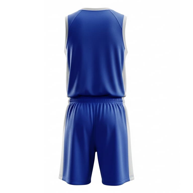 Men's Blue & White Basketball Jersey and Shorts Set - Breathable Performance Uniform view 3