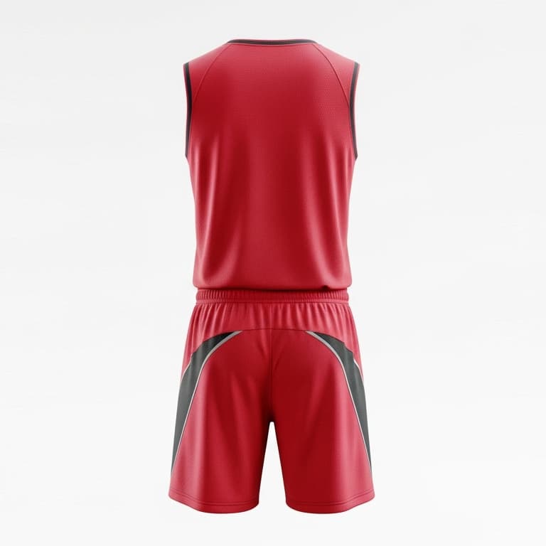 Men's Red & Black Basketball Uniform Set - Performance Jersey & Shorts view 3