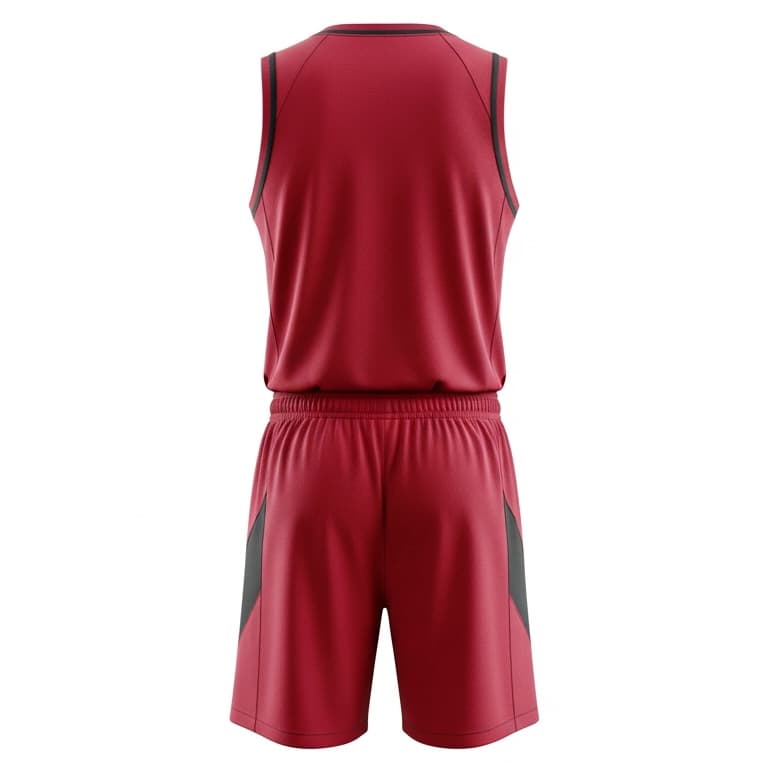 Men's Red & Black Custom Basketball Uniform - Sleeveless Jersey & Shorts Set view 3