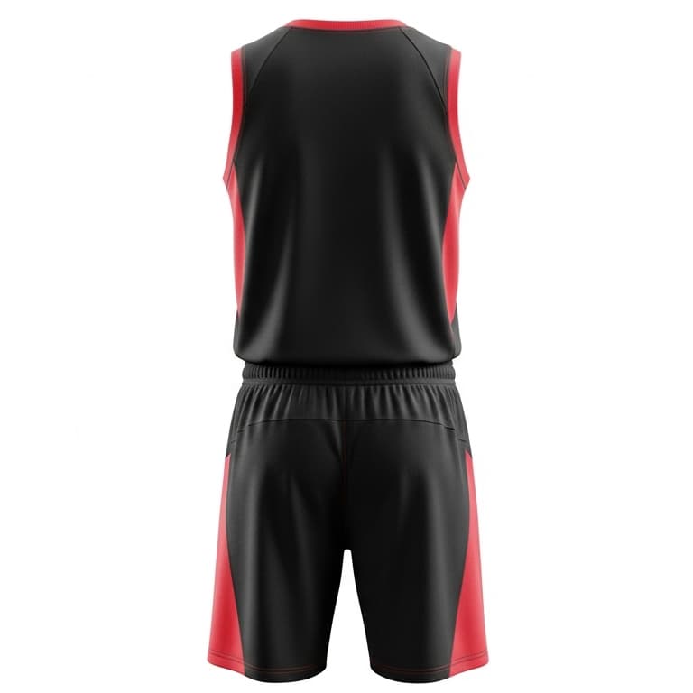 Men's Custom V-Neck Basketball Uniform - Jersey & Shorts Set view 3