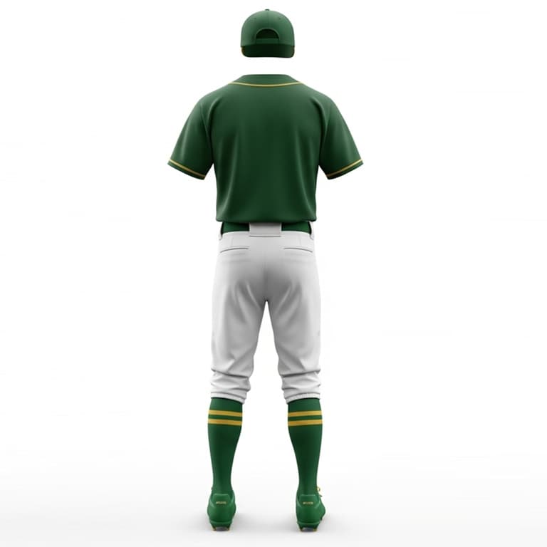Custom Green & Gold Baseball Jersey Set view 3