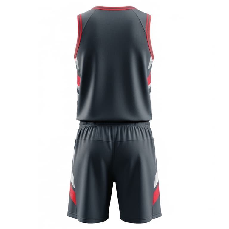 Geometric Print Basketball Uniform Set - V-Neck Jersey & Shorts view 3