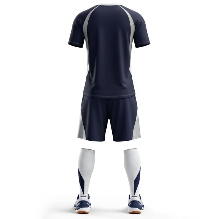 Men's Navy & White Performance Volleyball Jersey and Shorts Set | Athletic Team Kit view 3