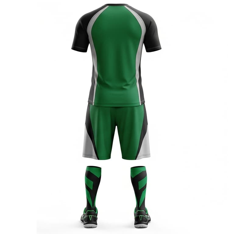 Men's Green & Black Performance Volleyball Jersey and Shorts Set | Athletic Team Kit view 3