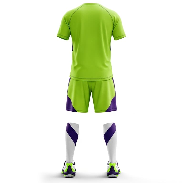 Men's Lime Green & Purple Performance Volleyball Jersey and Shorts Set | Athletic Team Kit view 3
